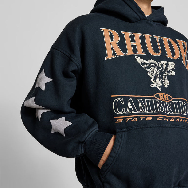 RHUDE Cambridge State Champs Vintage Boxy Hoodie