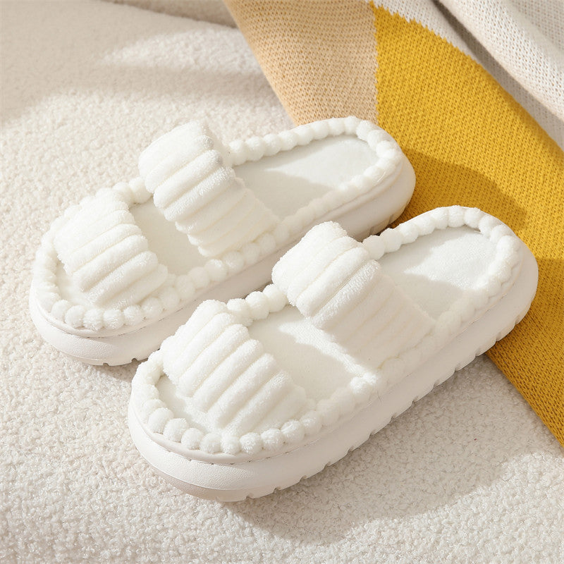 SIRA™ – Cozy Fluffy Open-Toe Home Slippers